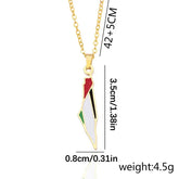 Goldplated Palestina hanger met ketting, mooie RVS ketting met duidelijke afmetingen